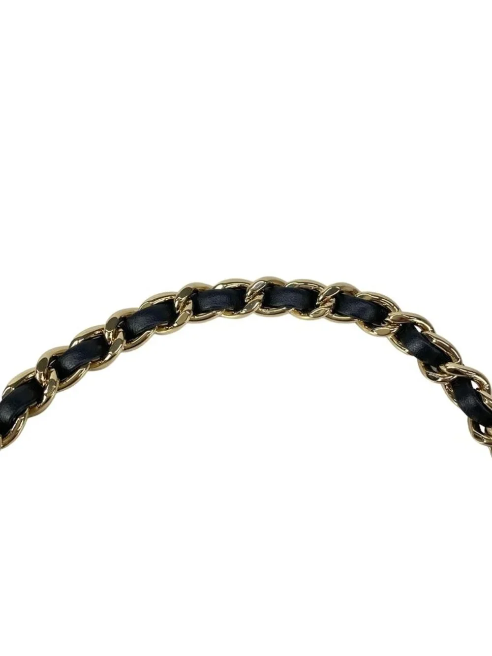 Chanel Shoulder Bag Mini Quilted Black Ball Chain Gold Metal Lambskin